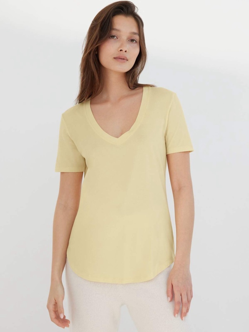 Aritzia Babaton Foundation V-Neck T-Shirt | Size Medium